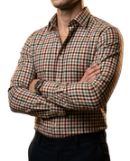 Camisa Hombre Casual Cuadros Marrón, Vino, Gris, Blancos