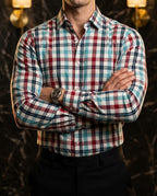 Camisa Hombre Casual Cuadros Azul, Vino, Negros, Blancos