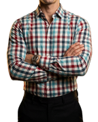 Camisa Hombre Casual Cuadros Azul, Vino, Negros, Blancos