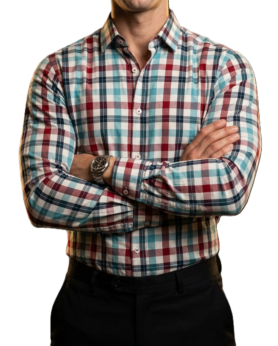 Camisa Hombre Casual Cuadros Azul, Vino, Negros, Blancos
