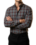 Camisa Hombre Casual Cuadros Negros, Azul, Blancos, Rojos