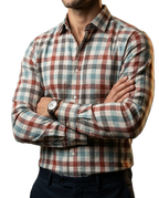 Camisa Hombre Casual Cuadros Gris, Azul, Rojos, Blancos