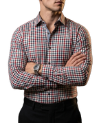 Camisa Hombre Casual Cuadros Marino, Rojos, Blancos