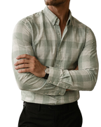 Camisa Hombre Casual Cuadros Verdes Claro