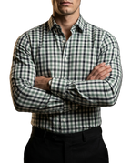 Camisa Hombre Casual Cuadros Verdes, Blancos, Negros