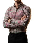 Camisa Hombre Casual Cuadros Rojos, Verdes, Blancos