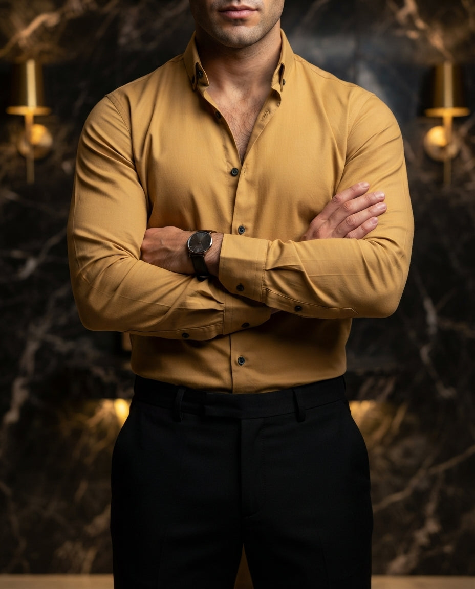 Camisa Hombre Amarillo — Saffron Ridge
