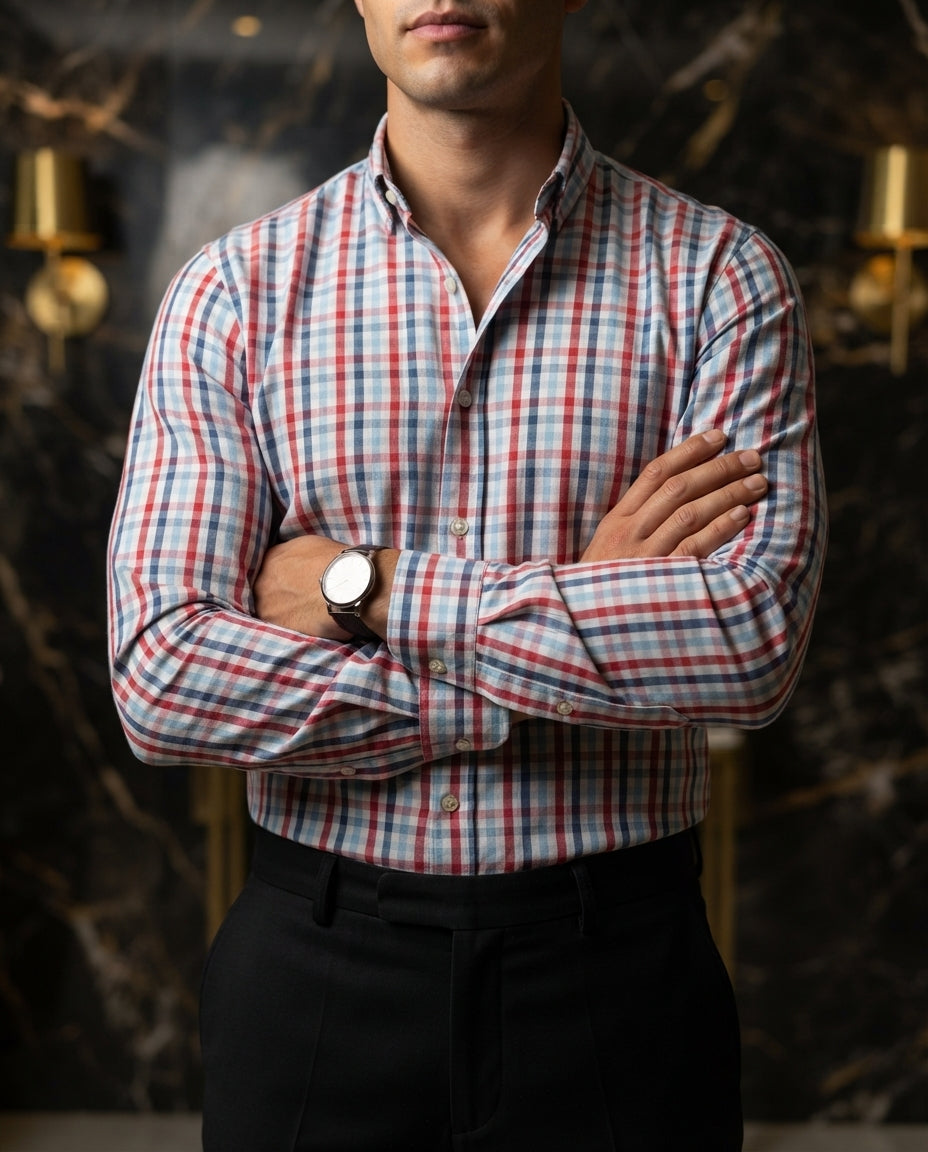Camisa Hombre Cuadros Multicolor — Crimson Tiger