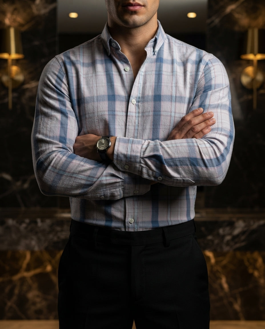 Camisa Hombre Cuadros Multicolor — Dark Summit