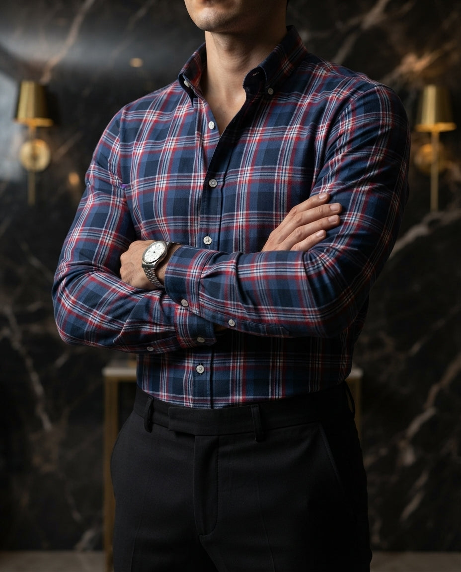 Camisa Hombre Cuadros Multicolor — Garnet Ridge