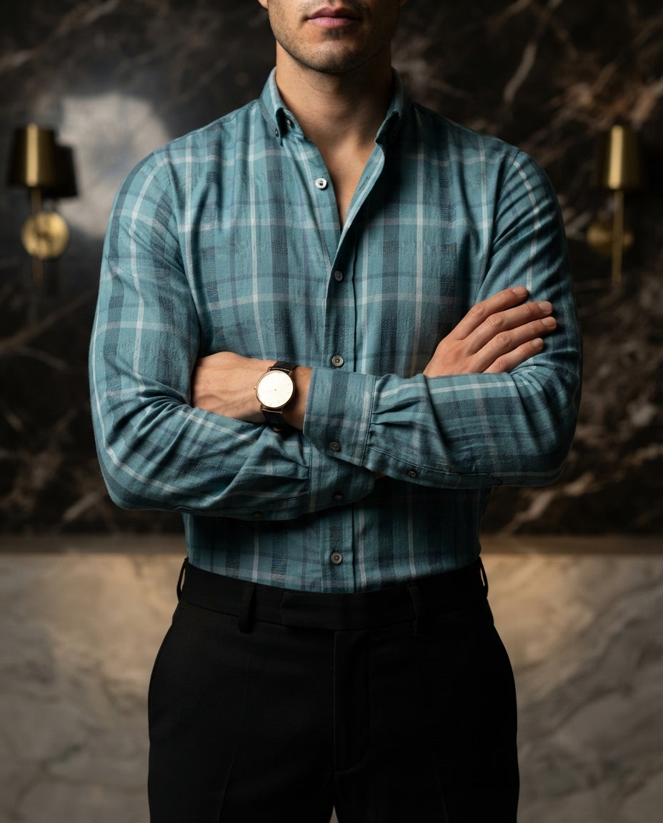 Camisa Hombre Cuadros Multicolor — Grey Summit