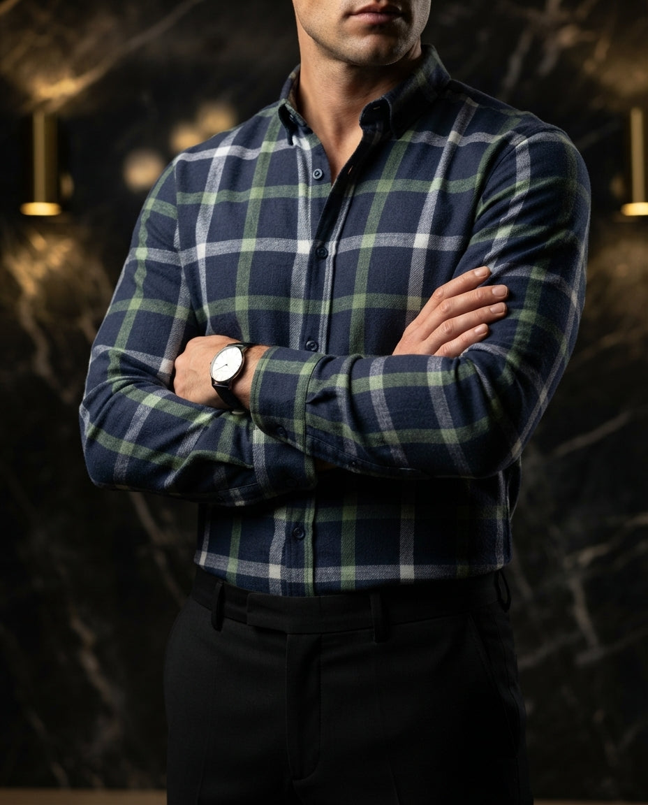 Camisa Hombre Cuadros Multicolor — Kaleido Ink