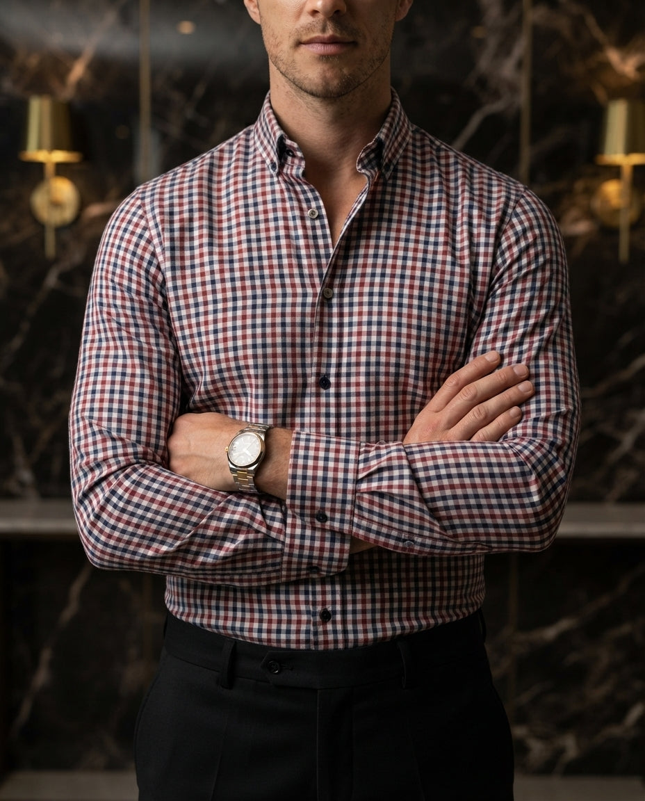 Camisa Hombre Cuadros Multicolor — Maya Copper