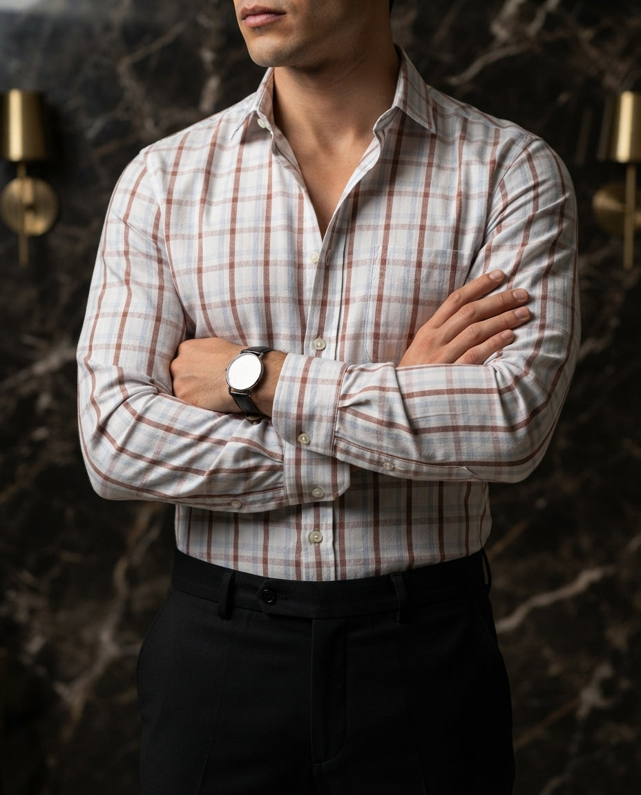 Camisa Hombre Cuadros Multicolor — Pale Summit