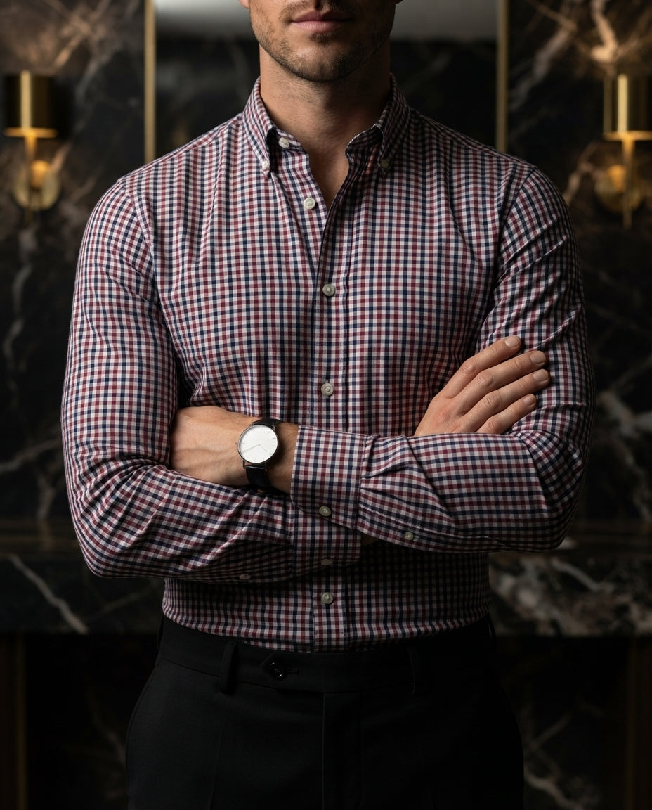 Camisa Hombre Cuadros Multicolor — Puzzle Mirage