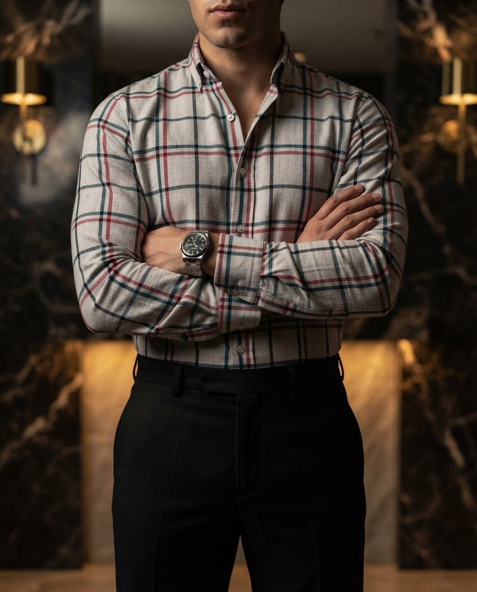 Camisa Hombre Cuadros Multicolor — Redwood Dusk