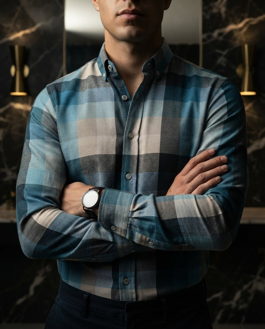 Camisa Hombre Cuadros Multicolor — Sandstone Ridge