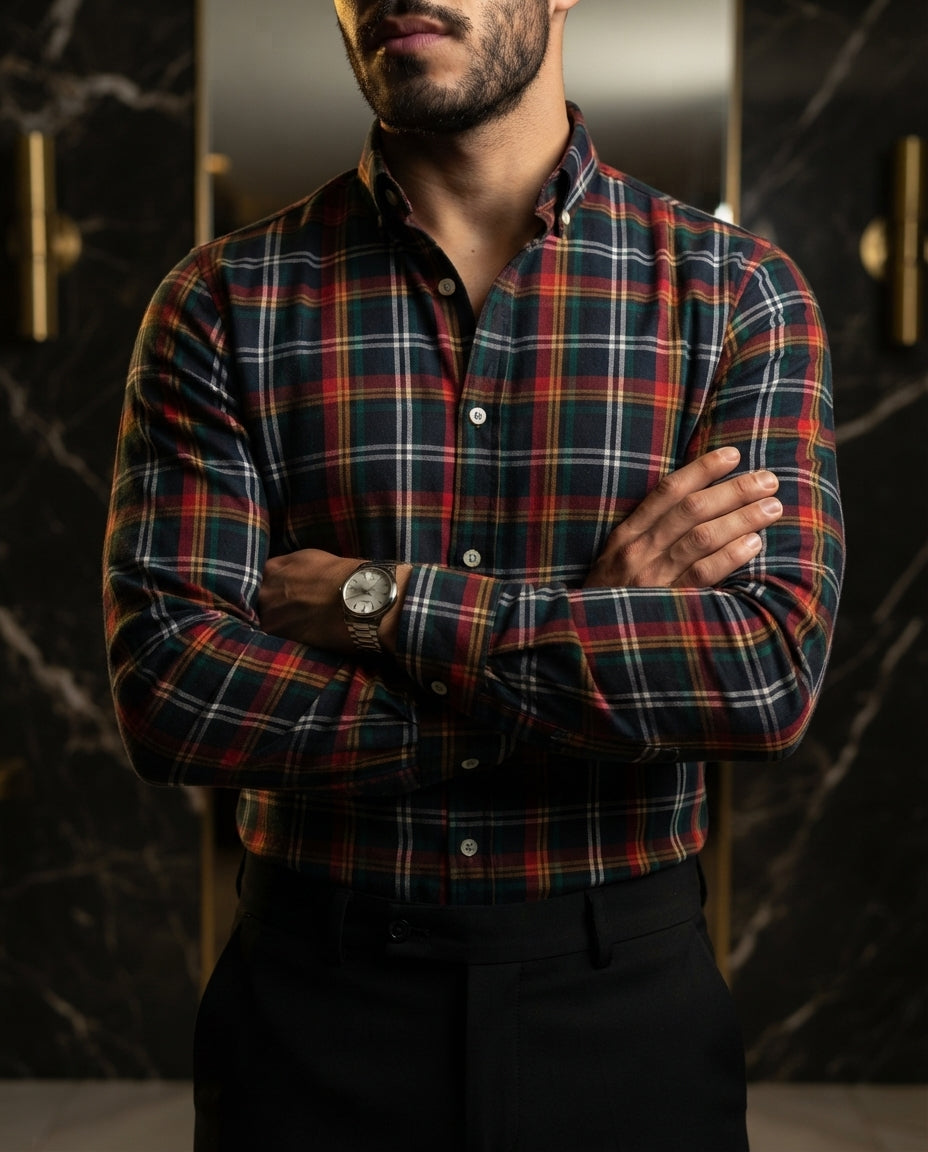 Camisa Hombre Cuadros Multicolor — Shadow Ridge