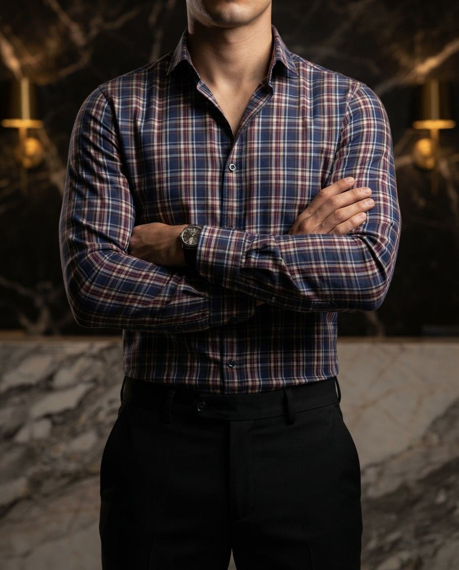 Camisa Hombre Cuadros Multicolor — Sienna Clay