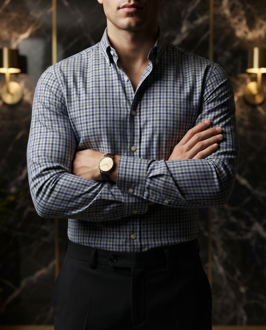Camisa Hombre Cuadros Multicolor — Zapotec Sand