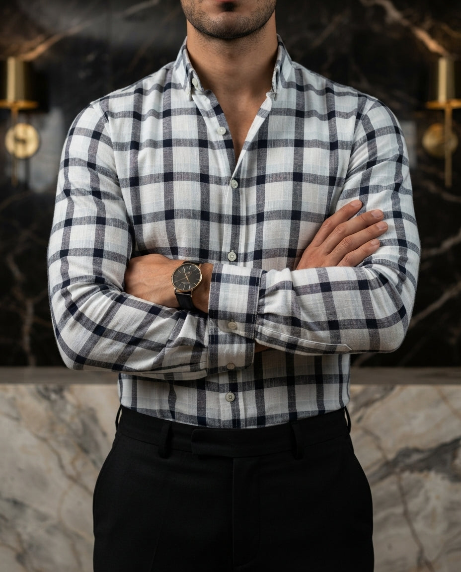 Camisa Hombre Cuadros Multicolor — Zinc Harbor