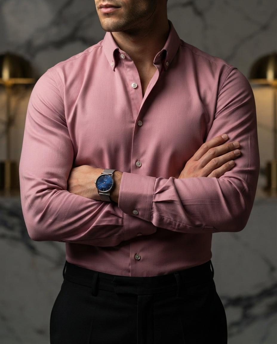 Camisa Hombre Rosa — Magenta Wave