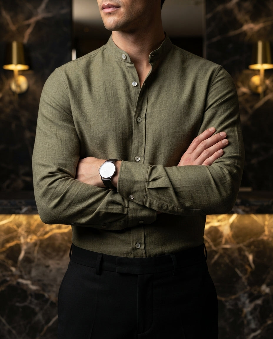 Camisa Hombre Verde — Fern Shadow