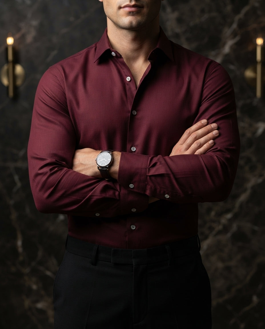 Camisa Hombre Vino — Cabernet Smoke