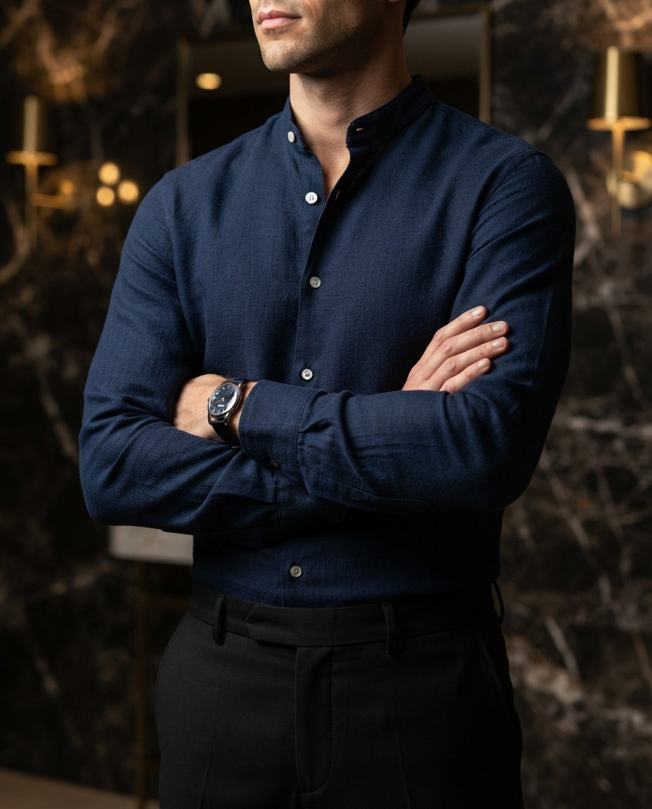 Camisa Hombre Azul Marino — Fjord Blue