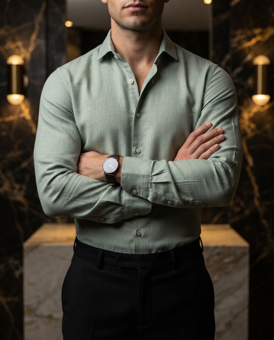 Camisa Hombre Azul — Baltic Drift
