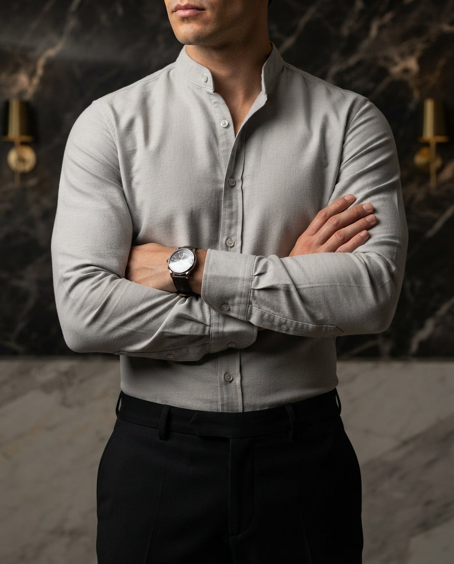 Camisa Hombre Gris — Nickel Dusk