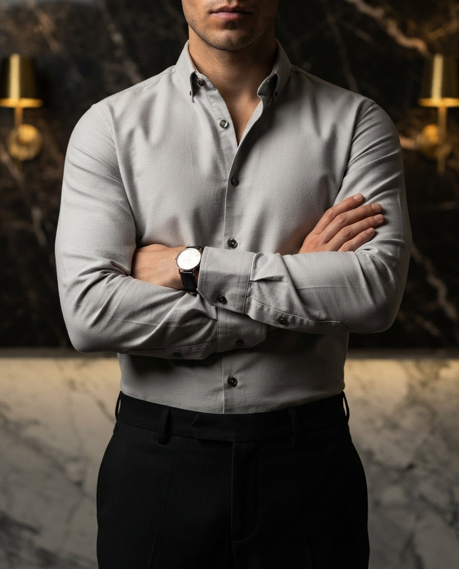 Camisa Hombre Gris — Titan Grey