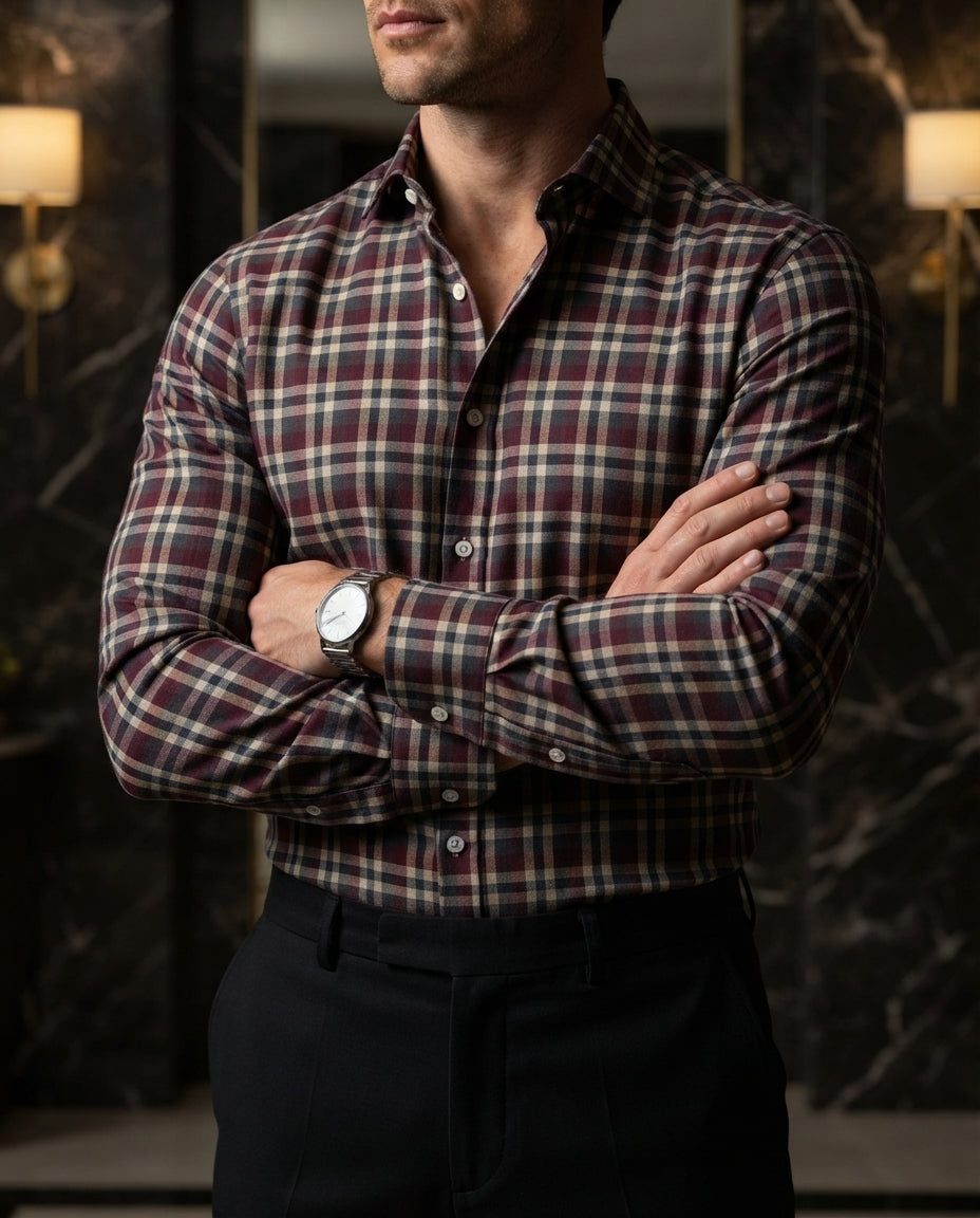 Camisa Hombre Cuadros Multicolor — Barroco Ink
