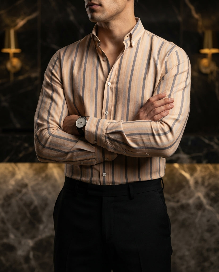 Camisa Hombre Rayas Multicolor — Brass Lamp