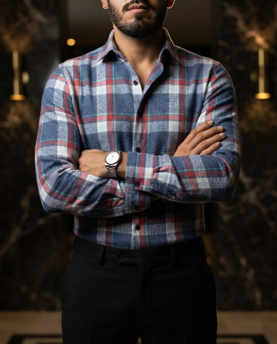 Camisa Hombre Cuadros Multicolor — Chalk Harbor