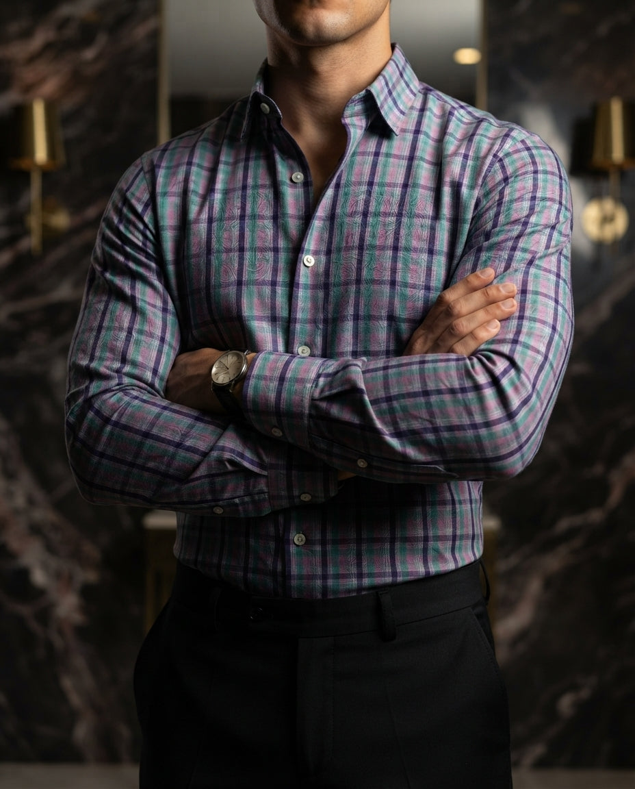 Camisa Hombre Cuadros Multicolor — Coal Harbor