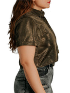 Blusa Camisa Mujer Casual Oro Brillante