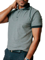 Playera Polo Hombre Casual Gris detalles Negros