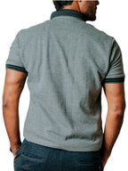 Playera Polo Hombre Casual Gris detalles Negros