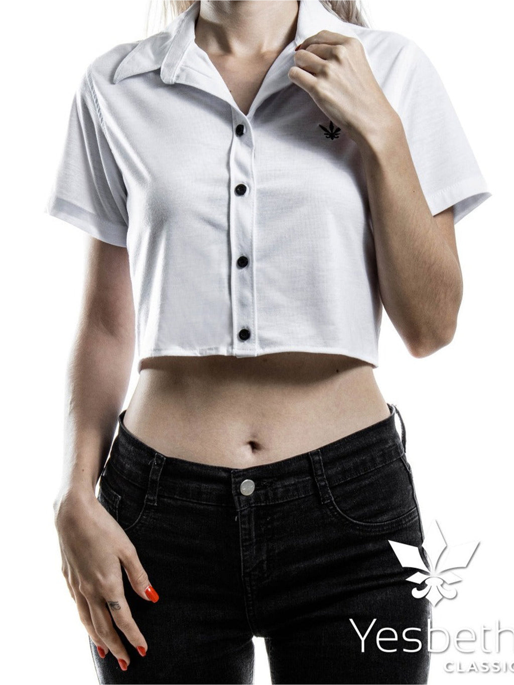 Women's Casual Slim Fit Plain White Shirt