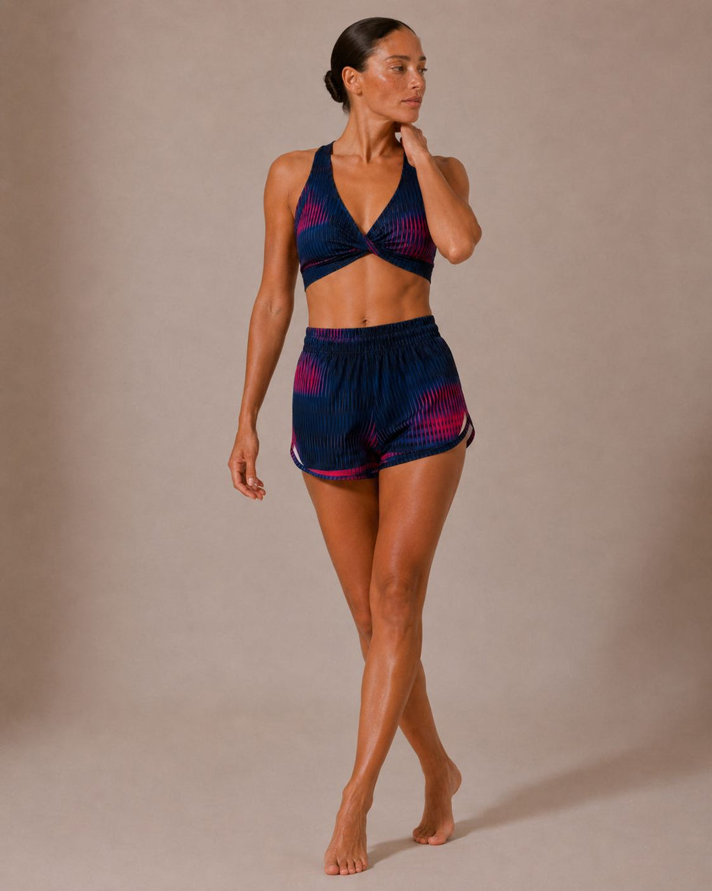 TOP CRUZADO DEPORTIVO MUJER AZUL ROJO DEGRADADO KINESTESIA