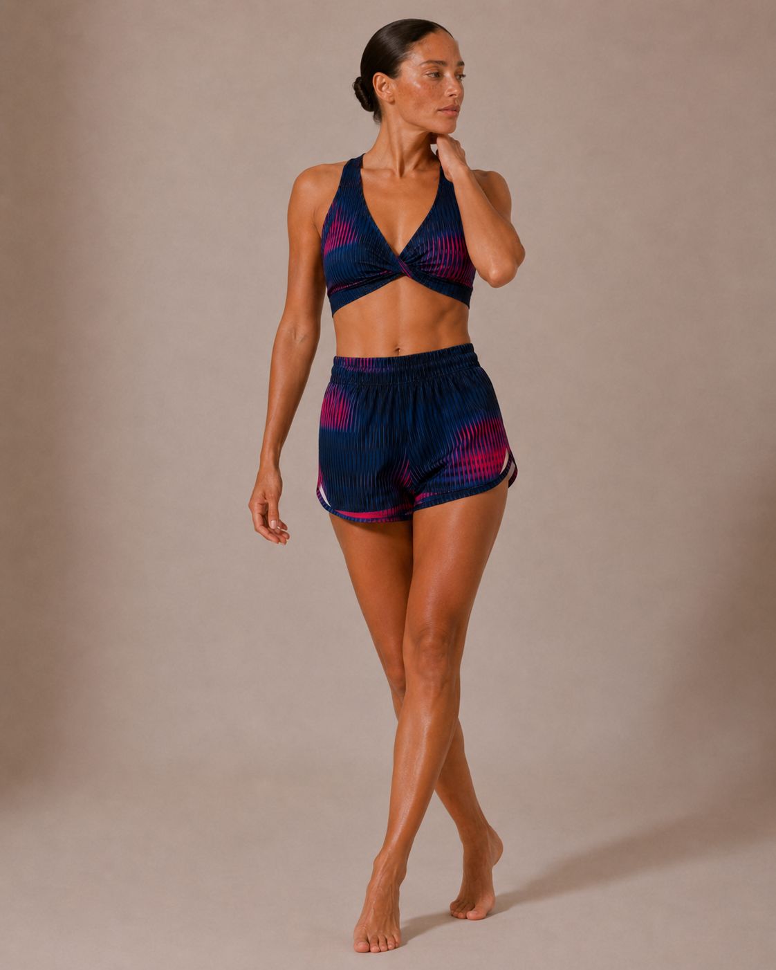 TOP CRUZADO DEPORTIVO MUJER AZUL ROJO DEGRADADO KINESTESIA