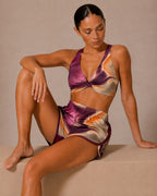 TOP CRUZADO DEPORTIVO MUJER FUCSIA BEIGE DEGRADADO KINESTESIA
