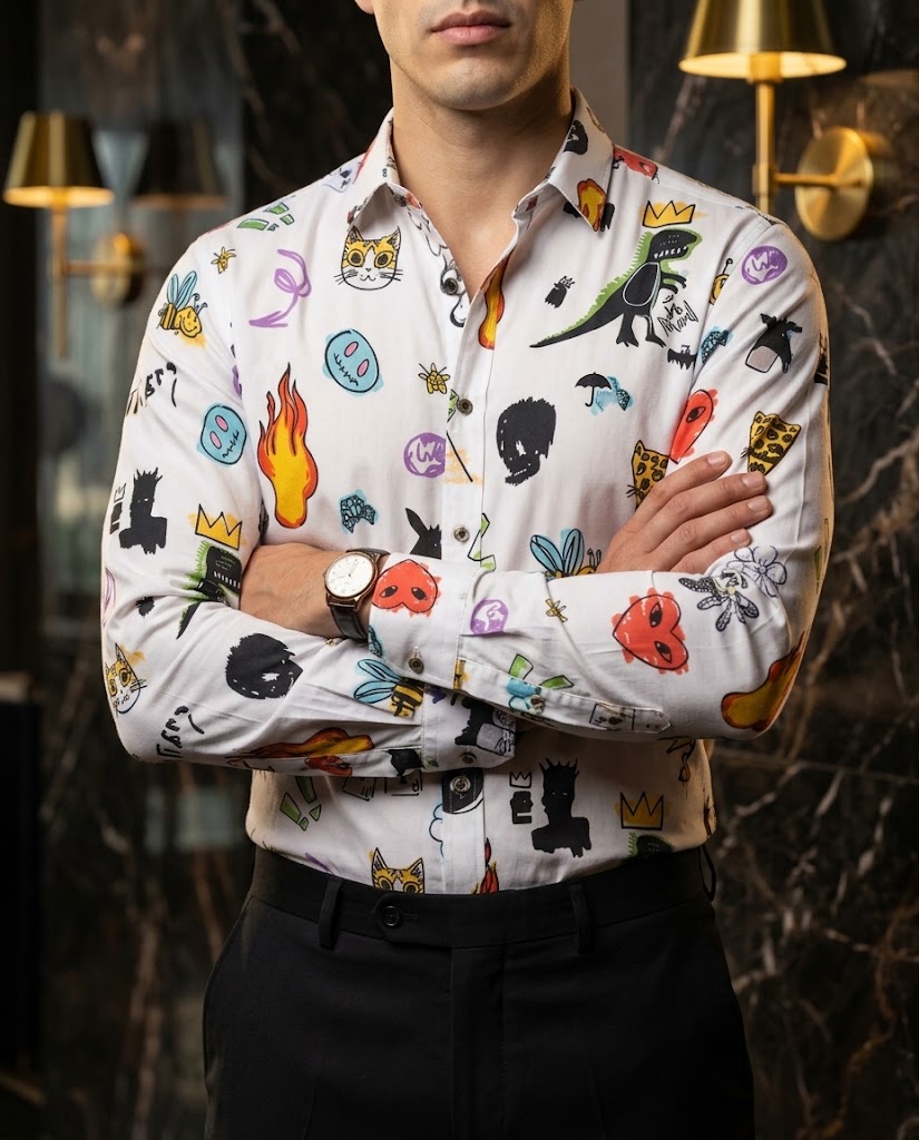 Camisa Hombre Casual Figuras Jurassic Fire - Creative Studio