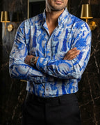 Camisa Hombre Azul — Blue Statue Regular | Moon & Rain