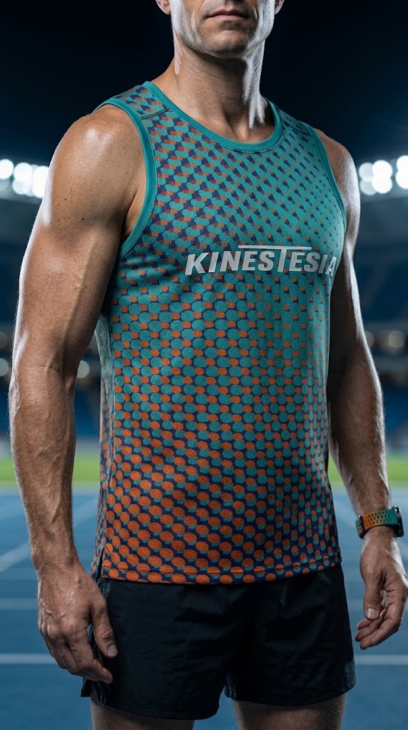PLAYERA TANK HOMBRE SIN MANGAS PUNTOS TURQUESA NARANJA MIXED