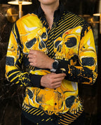 Camisa Hombre Negro — Gold Skull Noir | Moon & Rain
