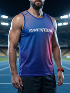 PLAYERA TANK HOMBRE SIN MANGAS AZUL ROJO MIXED DEGRADADO