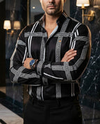 Camisa Hombre Negro Blanco — Pistachio Crest | Moon & Rain