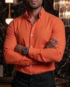 Camisa Hombre Naranja — Solar Flux | Moon & Rain